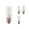 Bulbrite Pack of 4Halogen Double Envelope T10 Medium Screw Base E26 Light Bulbs, 250 Watt, Frost, 4PK 860768